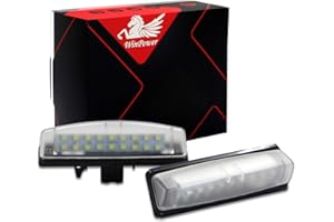 WinPower LED Luces de matrícula para coche Lámpara Numero plato luces Bulbos 3582 SMD con CanBus No hay error 6000K Xenón Blanco frio, 2 Piezas
