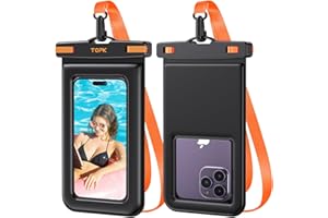 TOPK Wodoszczelne etui na telefon, uniwersalne, iPX8, do pływania, sucha torba, do iPhone’a 14, 13, 12, 11, X, Plus, Pro, Max, modeli Samsung S23, S22, do 7”, czarne, 2 szt.