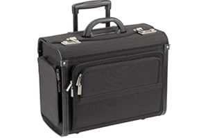 DERMATA Pilotenkoffer Bowatex Aktenkoffer Business Koffer Trolley Nylon Schwarz 48 cm