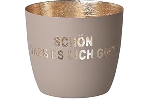 GIFTCOMPANY Gift Company Schön das es Dich gibt Windlicht, Eisen, 10cm, Gold