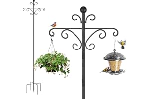 SEGNAYEN Station de suspension support pour mangeoire à oiseaux, 196 cm, noir, 1 lot