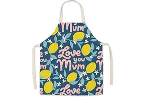 Eyands Grembiule da cucina per bambini - grembiule da cucina in lino con motivo carino, grembiule da cucina con pittura da giardinaggio