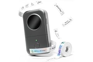 Phomemo D30 Label Maker with Tape, Mini Bluetooth Handheld Label Maker Multiple Templates Font Icon, Portable Inkless Thermal Label Printer for Home, office, kitchen, School, Kids, Gray