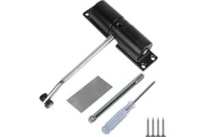 FINDIR Federbelasteter Türschließer Einstellbare Zink-Legierung Tür Selbstschließend Automatische Türschließer mit Montageplatte und Schrauben Türschliesser für Schlafzimmer (Schwarz)