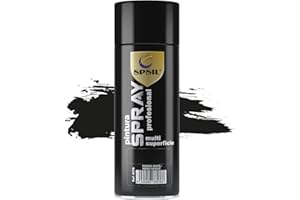 SPSIL Pintura Spray 400ml, Spray Acrílico para Metal/Madera/Plástico (Negro Mate 8576, Paquete de 1), Envío desde España