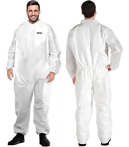 Tuta Protettiva Monouso In TNT | Taglia XL | 10 Pezzi | Idrorepellente E Traspirante | Con Cappuccio E Chiusure Elastiche