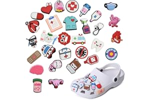GIGIIS Anstecker Schuhanstecker 30 Stück Schuh-Charm für Kinder Crocs Krankenschwester Zubehör Dekoration PVC Charm für Kinder Clogs Armband-Charms
