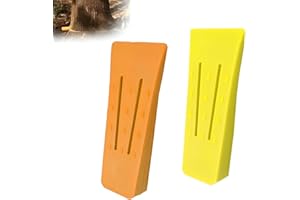 ERUCEKY 2 Piezas Cuña de Plástico, Cuña de Corte, una Tala Segura, Robusta y Duradera, Accesorios Forestales Bosque, Accesorio Herramienta para Leñadores( Naranja y Amarillo)