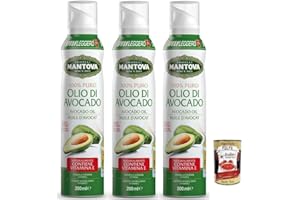 ‎ITALIAN GOURMET E.R. 3x Fratelli Mantova Condimento all'Avocado,100% reines Avocadoöl Spray,Italienisches Sprühöl 200ml + Italian Gourmet Polpa di Pomodoro 400g Dose