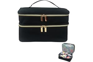 Qutalmi Sac Rangement pour Kit de Couture, Couche Double Boite de Accessoires de Couture, Rangement Materiel a Couture pour Trousse Ciseaux, Règles, Fils, et d'autres Accessoires (Sac Seulement)