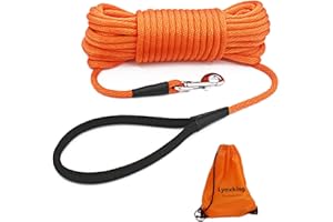 lynxking Check Cord Dog Leash Long Lead Training Tracking Line Comfortable Handle Heavy Duty Puppy Rope 3M 4.5M 9M 15M for Small Medium Large Dogs