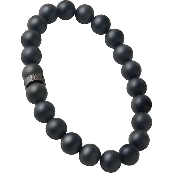 Forge & Foundry Men's Adjustable Braided Leather Bracelet - Genuine Leather, Matte Black Stainless Steel Clasp