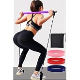 Leyaton Squat Seti Pilates Studio Egzersiz &Ccedil;ubuğu Squat Pilates Barı Plates &Ccedil;antalı Aerobik Bandı 3'l&uuml; Set, Standart, STUDIO+
