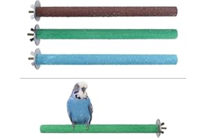 GIVBRO Lot de 3 perchoirs en bois pour perroquet, perchoir pour oiseau, perchoir pour perruche, cacatoès, perchoir pour oiseau, perroquet, ara, perruche, calopsitte, inséparable
