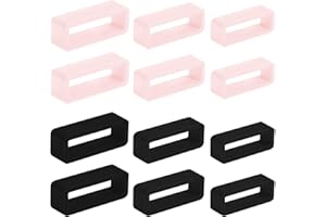 CYUXING 12Pcs Black & Pink Watch Band Fixer, Long Service Life Flexible Use Suitable for Sports Watches and Leisure Watches, Can Firmly Fix the Excess Strap Part
