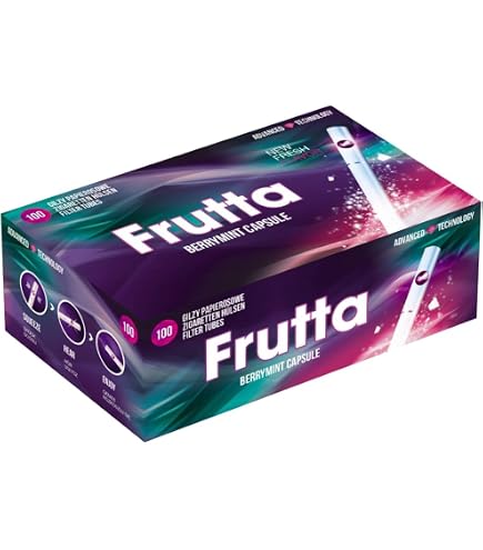 Frutta Hülsen Mit Klick Capsule - Erdbeer-Aroma, 5 X 100 Stück, Filterhülsen 84 Mm