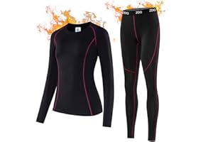 ZDQ Conjunto Ropa Interior Térmica Mujer Transpirable Manga Larga Invierno Termicos Pantalon para Running Esqui Ciclismo