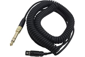 Yaowanguan Cavo a spirale per cuffie AKG Q701 K712 K702 K271S K240S K240MK K181 K141, cavo audio di ricambio con adattatore da 6,35mm, estensione a 5m/16,4piedi