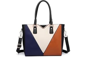 Miss Lulu Sac à Main Femme en Cuir PU, Cabas Bandoulière Multicolore,Idéal pour l'École, le Travail et l'Usage Quotidien