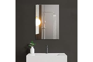 Sqinor Wandspiegel 40x60cm Rahmenlos Rechteckig Badspiegel, Modern HD Spiegelglas Badezimmerspiegel ohne Rahmen, Bathroom Mirror Wall Dekorative Spiegel für Bad Badezimmer Flur Gäste WC Wand