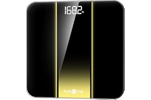 RunStar Digital Bathroom Scale for Body Weight with High Precision, Clear LED Backlight Display, Accurate Scale with 6mm Tempered Glass, 400lb