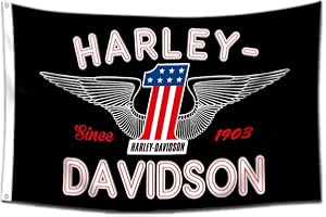 PGONA Kasflag Harle Motor Flag Banner David son Flag Tapestry (3x5ft,Heavy Duty, Durable 150D Polyester) Garage Decoration Man Cave (Orange)
