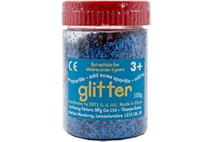 READY 2 LEARN Glitter | 100 Gram tub | Shaker lid for Easy Pouring | Arts and Crafts | Glitter Art | Blue