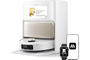 ‎MOVA Mova V50 Ultra Complete Saugroboter mit Wischfunktion 24.000 Pa, 6cm Hindernisüberwindung, Liftable Navigation+RGB AI+LED, 80℃ Heißwasserwäsche & 63℃ Selbsttrocknung, DuoSolution System, Tricut Bürste