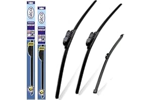 Fits Jaguar F-Pace 2015-onwards Set of 3 Windscreen Wiper Blades alca Germany Super Flat Front Rear 26"19"12" TL ASF2619TL13X