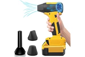 TEPULAS Cordless Leaf Blower, 130000RPM Portable Handheld Leaf Blower for Dewalt 18V-60V Battery, 4-Speed Compresssed Air Blower for Car Garden Leaf BBQ Computer(Bare Tool)