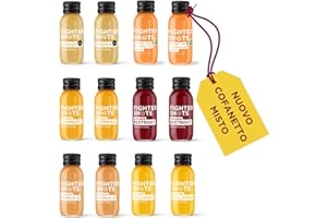 Pacchetto scoperta Fighter Shots 6 gusti (12x60ml) | 2 Zenzero, 2 Curcuma, 2 Collagene, 2 Barbabietola, 2 Manuka & 2 Curcuma Vegana | 100% Naturale | Senza Conservanti