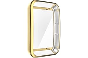 KAREN66 Hülle mit Schutzfolie für Huawei Band 7 - TPU Kratzfest Rundum Abdeckung Schutzhülle Schutz Case mit Displayschutz für Huawei Band 7 (Gold, One Size)