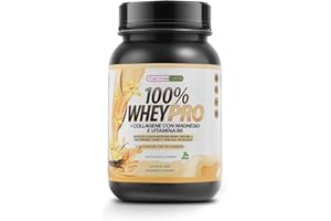 FARMAFUSION Proteine del Siero del Latte con Collagene e Magnesio, 43 Grammi di Proteine Pure per Dose, Aumenta la Massa Muscolare e Tonifica, 1000 G, Vaniglia