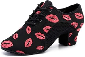 HIPPOSEUS Scarpe da Ballo Latino con Tacco Basso da Donna Scarpe da Ballo Moderno Salsa Ritmo Pratica di Ballo Scarpe da Ballo Latino Americano da Uomo