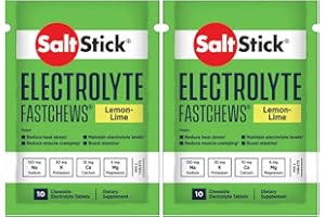 SaltStick Fastchews, Electrolyte Replacement Tablets for Rehydration, Exercise Recovery, Youth & Adult Athletes, Hiking & Sports Recovery, 2 x Packets of 10 Tablets (Lemon Lime)