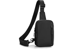 Lidxfeo Wasserdicht Chest Crossbody Bag Klein, Multi-Pocket Brusttasche, Anti-Diebstahl Sling Schultertasche, Handytasche mit Reißverschlusstasche für Wandern, Reisen, Joggen usw