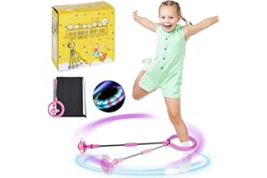 SPRINLOT Piłka do kostki, niebieski pierścień skokowy na kostkę, dzieci kostki skakanki, LED skakanka, różowy migający pierścień skokowy, składany sprzęt fitness dla dzieci dorosłych A38-3