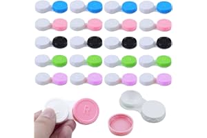 Jinlaili 20PCS Coloré Étui de lentilles de contact, Portable Etui Lentilles de Contact, Étuis à lentilles, Voyage Boite à Lentilles de Contact, Boite de lentilles de contact - Vert Bleu Rose Noir