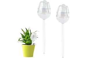 RoxNvm Plant Watering Devices, 2 Gradient Color Self Watering System for Plants, Glass Self Watering Globes,Plant Feeders Drip Water, Automatic Plant Waterer, Water Plants for Outdoor Indoor (Tulip)