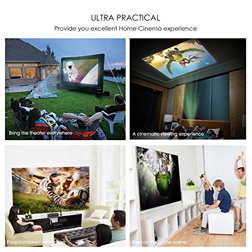 Beamer, T21 LCD Minibeamer und iPad / Smartphones mit USB-Kabel Anschließen, Multimedia Heimkino Video Projektor Unterstützt 1080P HDMI USB SD Karte VGA AV mit Kostenlosem HDMI Kabel - 6