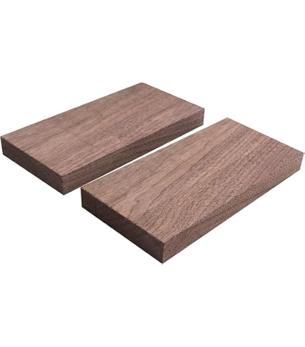 Lot De 2 Blocs De Bois Massif Noyer Noir 20x5x1 Cm - Blanks Pour Sculpture, Artisanat, Peinture Ou Décoration