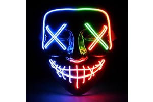 TK Gruppe Timo Klingler Läskig LED-mask som kan styras som i The Purge, lysande ansikte för halloween, festival och karneval, som kostym för män och kvinnor (olika färger att välja mellan)