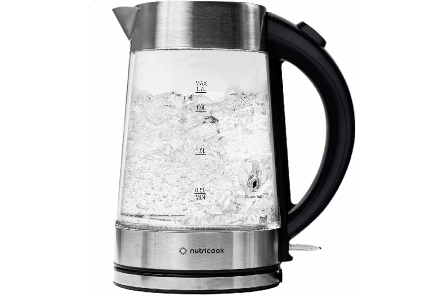 Nutricook Double-Wall Glass Kettle, 1.7L
