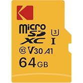 KODAK Micro SD kart 64 GB, anahtar, Gopro, dron, akıllı telefonlar, microSDXC UHS-I bellek &ccedil;ubuğu - 100 MB/s'ye kadar, 4K UHD