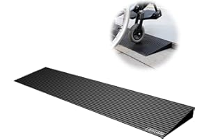LIEKUMM Rampa de Goma,90x14x4cm,Rampa de Umbral de Puerta, 650kg, Rampa para Silla de Ruedas Antideslizante,Rampa de bordillo para Entrada,baño,Puerta,supermercado,Garaje