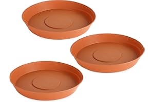 ‎GARRONDA Garronda Blumentopf Untersetzer aus Kunststoff Untersetzer rund für Pflanzentopf Set GD-0023 (3 Stück Terracotta, ⌀ 24cm H 4cm)
