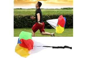 Mrisata Kids Running Speed Training, Speed Drills Resistance Parachute Running Sprint Chute Soccer, Children Colorful Resistance Umbrella Safe Nontoxic Physical Training Running Parachute