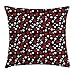 Produktbild Throw Pillow Cushion Cover, Retro 60s 70s Cartoon Snow Like Polka Dots Circles Rounds, Decorative Square Accent Pillow Case, 18 X 18 Inches, White Light Grey and Burgundy