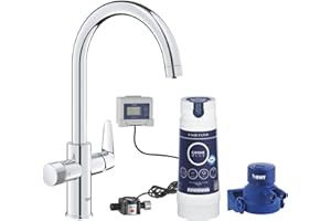 Grohe Blue Pure BauCurve rubinetto per lavello cucina, con filtro 5 fasi taglia S e contalitri, cromo