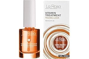 La Rosa, Nail VITAMIN TREATMENT with VITAMIN COMPLEX C E F B5 dedicated to fragile split and broken nails to coat and strengthen the nail plate for faster growth, transparent, 10 ml